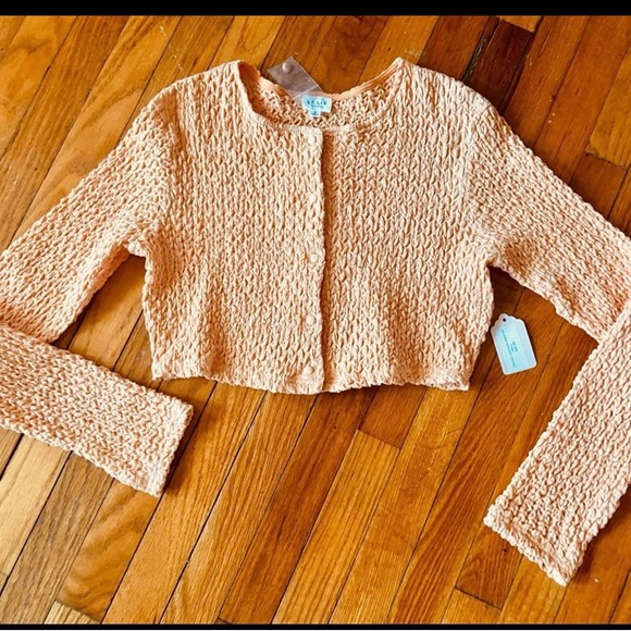 LE LIS rare little peach waffle knit cardigan.
Boutique brand-SzS NWT/WINTER ❄️ - Picture 7 of 8